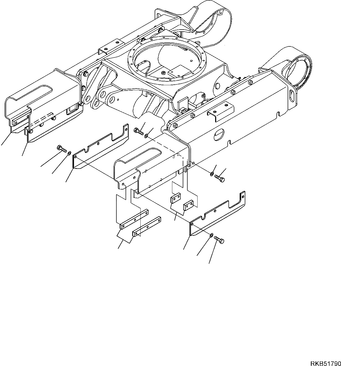 Схема запчастей Komatsu PC14R-3 HS - ГУСЕНИЦЫ ЧАСТИ КОРПУСА (STEEL SHOE) НИЖН.CARRIAGE