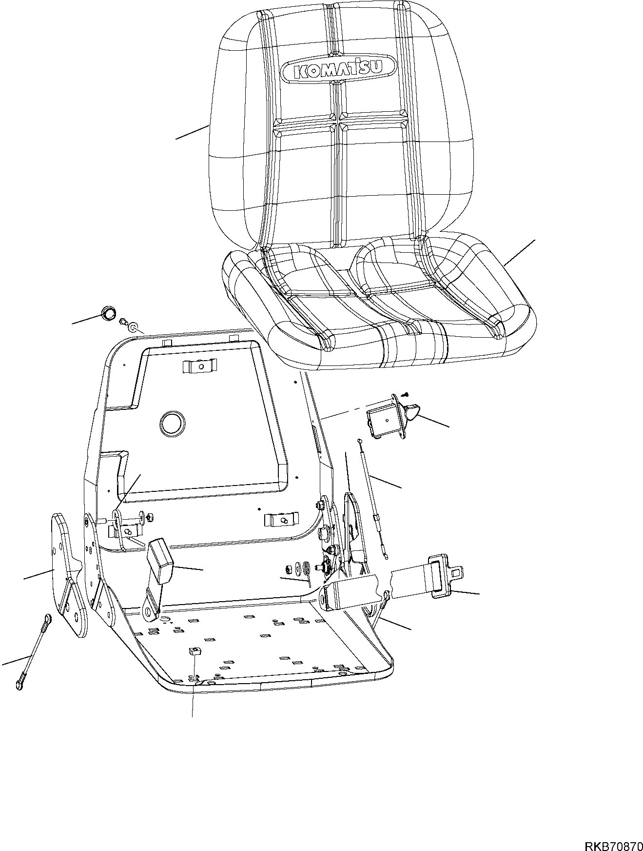 Схема запчастей Komatsu PC14R-3 HS - СИДЕНЬЕ ОПЕРАТОРА (DELUXE) (/) ЧАСТИ КОРПУСА И КАБИНА