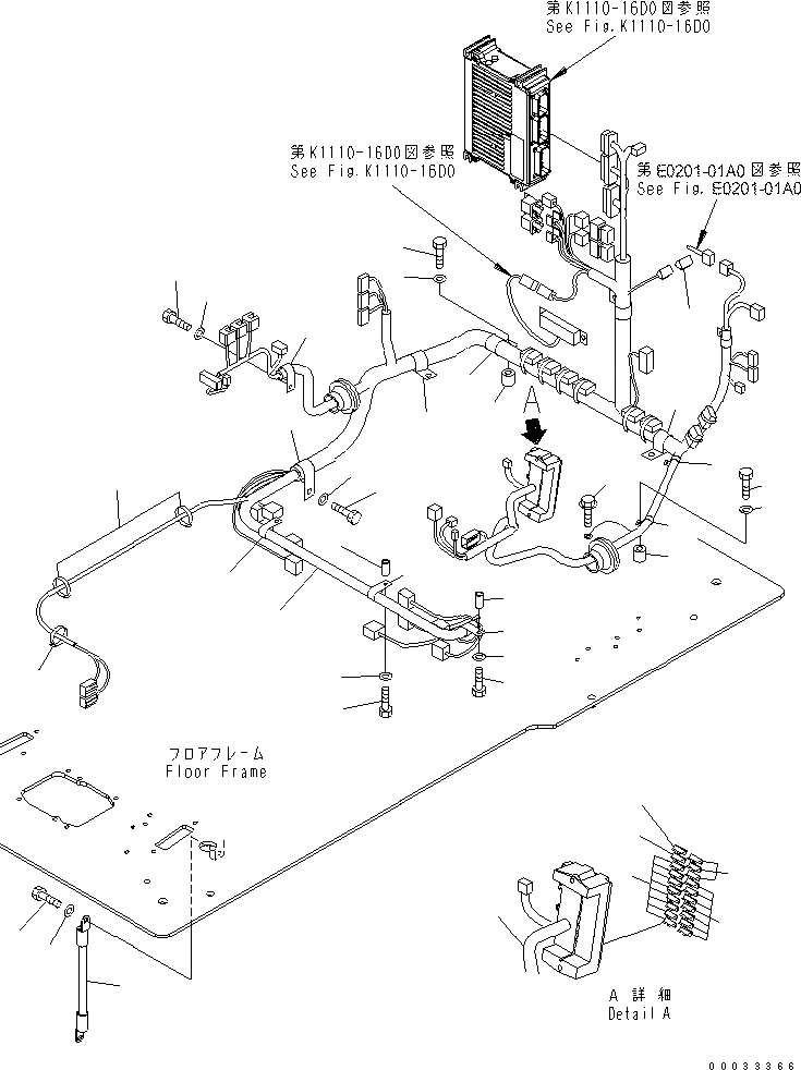 Схема запчастей Komatsu PC160LC-7 - ОСНОВН. КОНСТРУКЦИЯ (КАБИНА) (Э/ПРОВОДКА)(№B-) КАБИНА ОПЕРАТОРА И СИСТЕМА УПРАВЛЕНИЯ