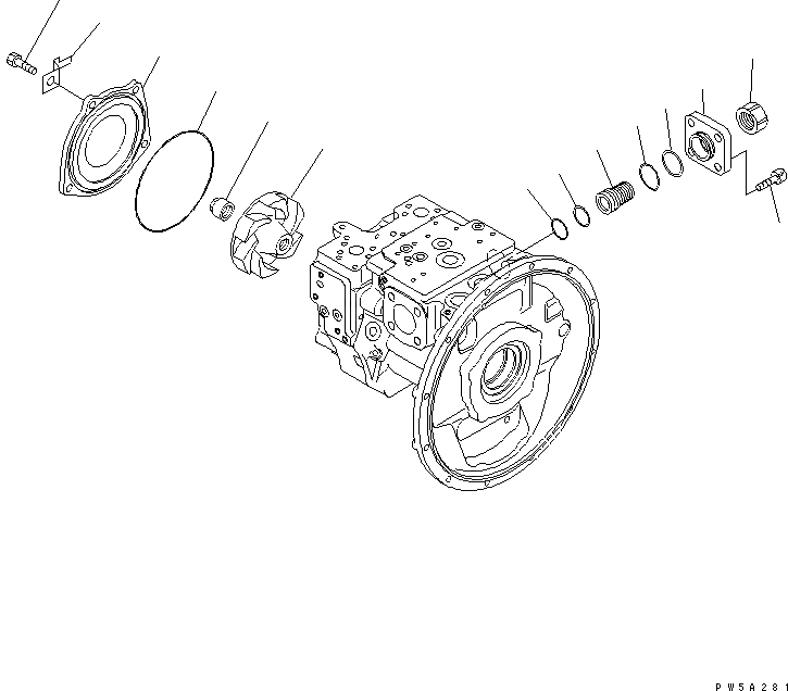 Схема запчастей Komatsu PC160LC-7 - ОСНОВН. НАСОС (7/9) ОСНОВН. КОМПОНЕНТЫ И РЕМКОМПЛЕКТЫ