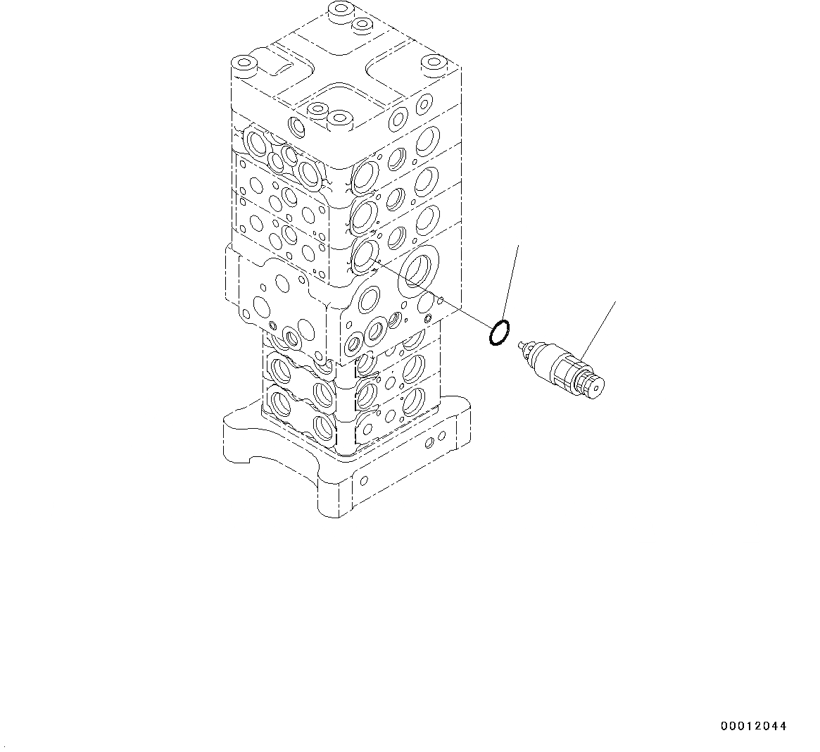 Схема запчастей Komatsu PC160LC-8 - ОСНОВН. УПРАВЛЯЮЩ. КЛАПАН, 6-СЕКЦИОНН., ВНУТР. ЧАСТИ (/) ГИДРАВЛИКА