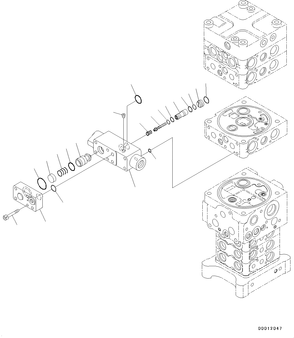 Схема запчастей Komatsu PC160LC-8 - ОСНОВН. УПРАВЛЯЮЩ. КЛАПАН, 6-СЕКЦИОНН., ВНУТР. ЧАСТИ (9/) ГИДРАВЛИКА