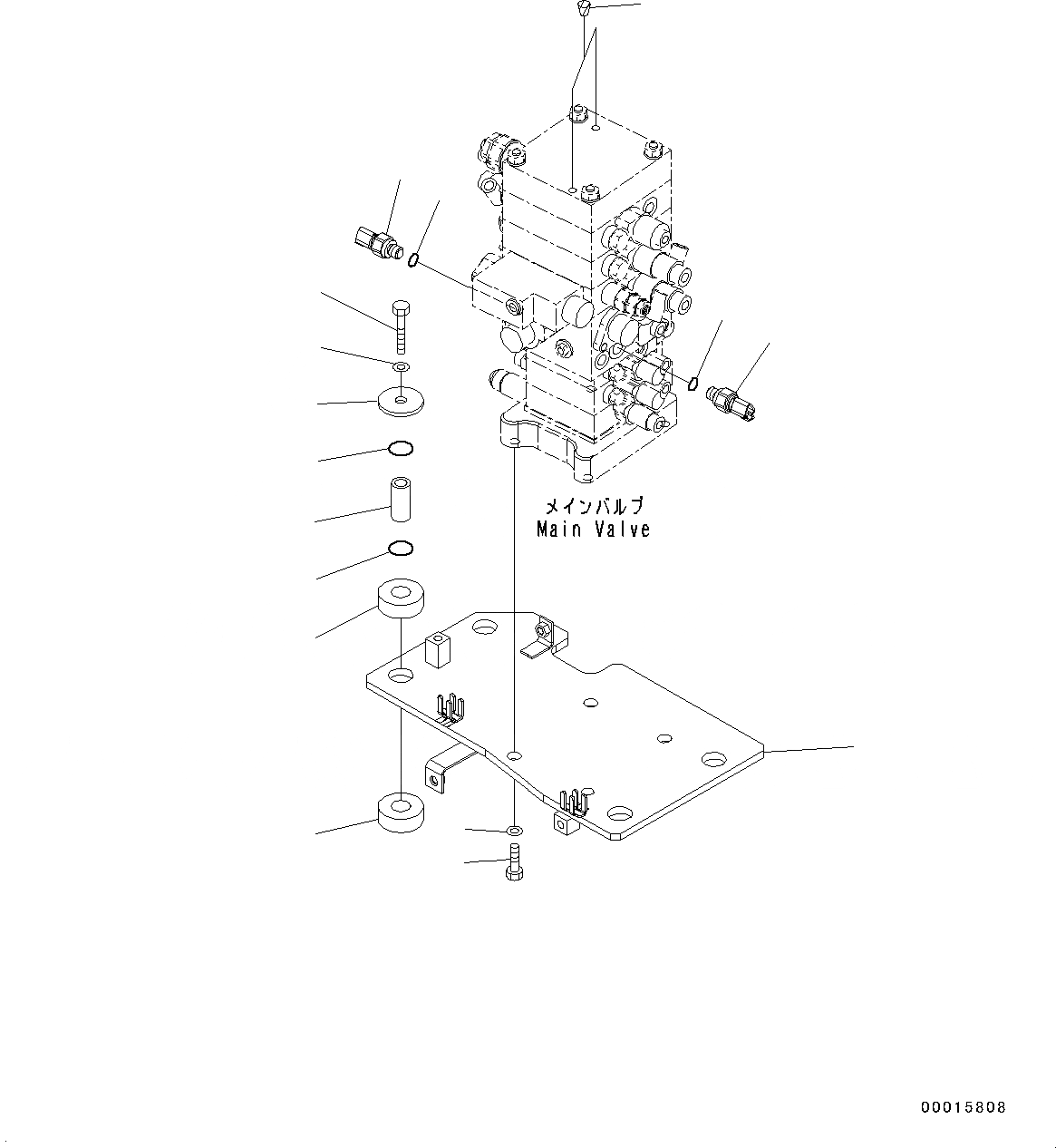 Схема запчастей Komatsu PC160LC-8 - ОСНОВН. УПРАВЛЯЮЩ. КЛАПАН, ДЛЯ MACHINE С -СЕРВИСНЫЙ КЛАПАН, 7-СЕКЦИОНН., КОРПУС КЛАПАНА И ДАТЧИК ГИДРАВЛИКА