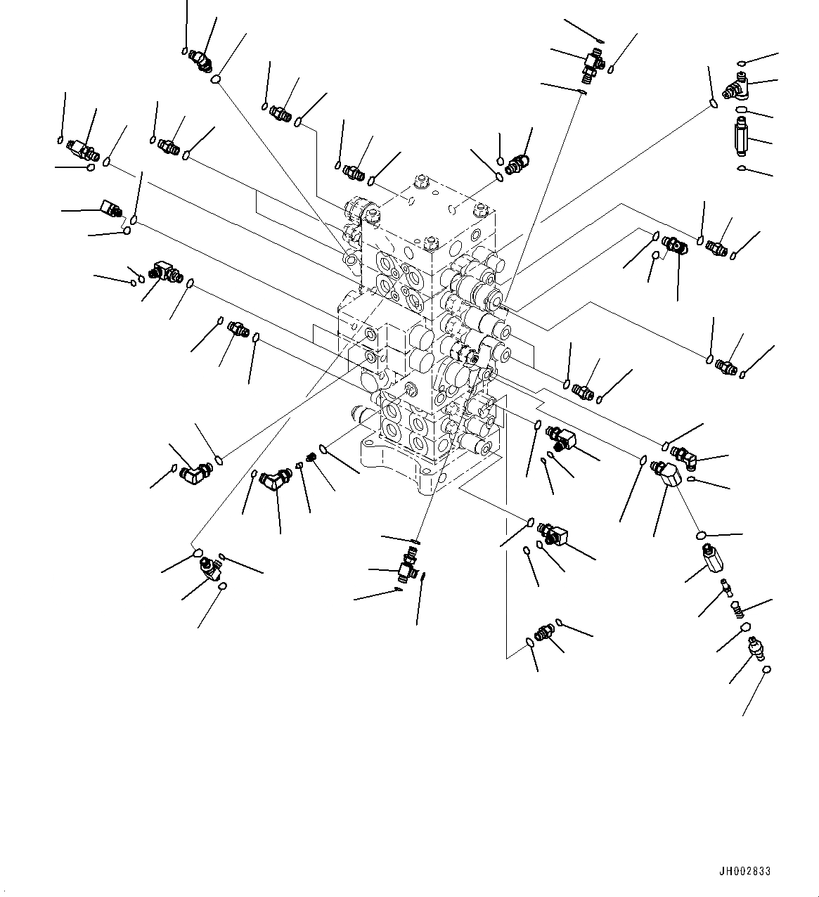 Схема запчастей Komatsu PC160LC-8 - ОСНОВН. УПРАВЛЯЮЩ. КЛАПАН, ДЛЯ MACHINE С -СЕРВИСНЫЙ КЛАПАН, 7-СЕКЦИОНН., СОЕДИНИТЕЛЬН. ЧАСТИ ГИДРАВЛИКА