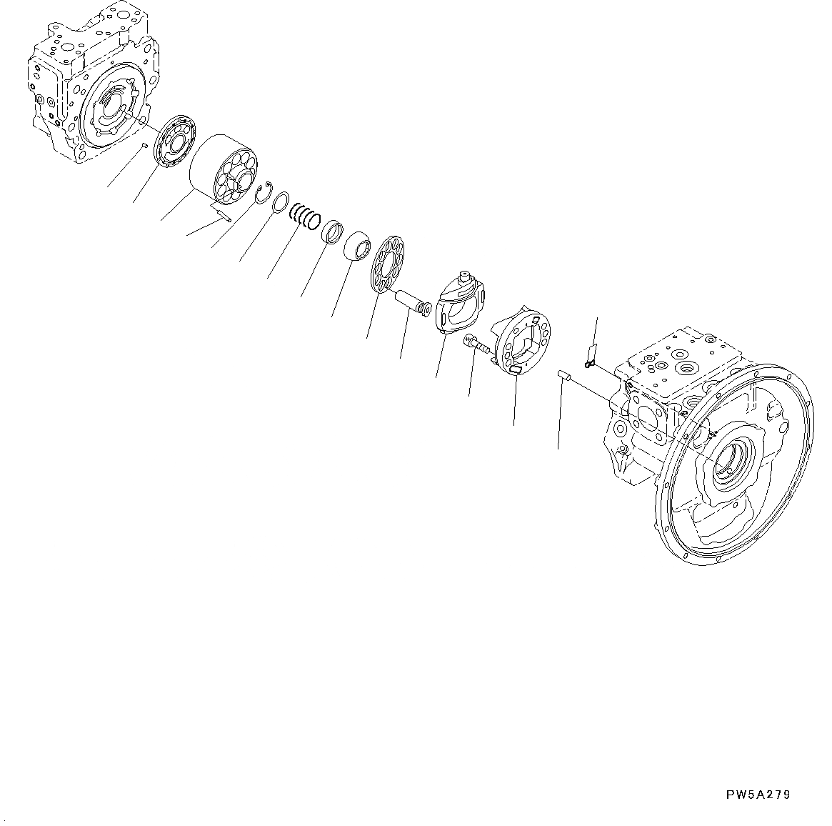 Схема запчастей Komatsu PC160LC-8 - ОСНОВН. ПОРШЕНЬ НАСОС, ВНУТР. ЧАСТИ (/9) ГИДРАВЛИКА