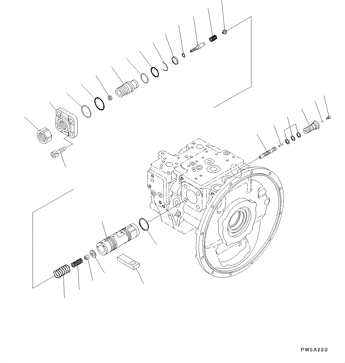 Схема запчастей Komatsu PC160LC-8 - ОСНОВН. ПОРШЕНЬ НАСОС, ВНУТР. ЧАСТИ (/9) ГИДРАВЛИКА