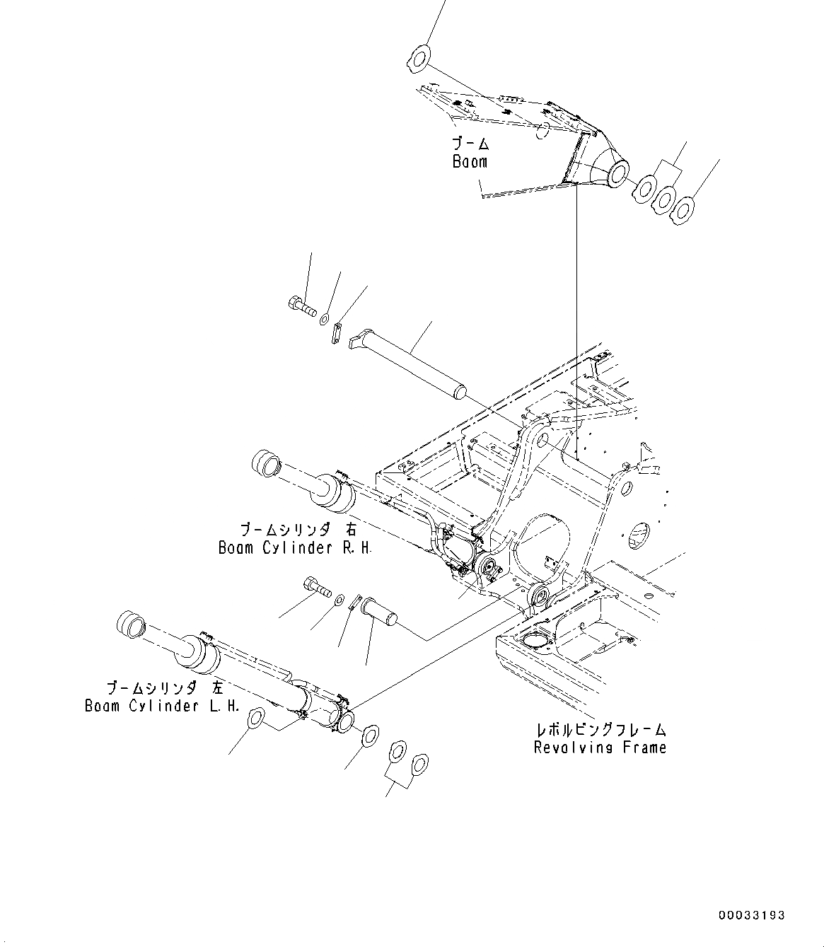 Схема запчастей Komatsu PC160LC-8 - СТРЕЛА НИЖН. ПАЛЕЦ, ЧАС. СИСТ. СМАЗКИ ТИП РАМА И ITS КОМПОНЕНТЫ