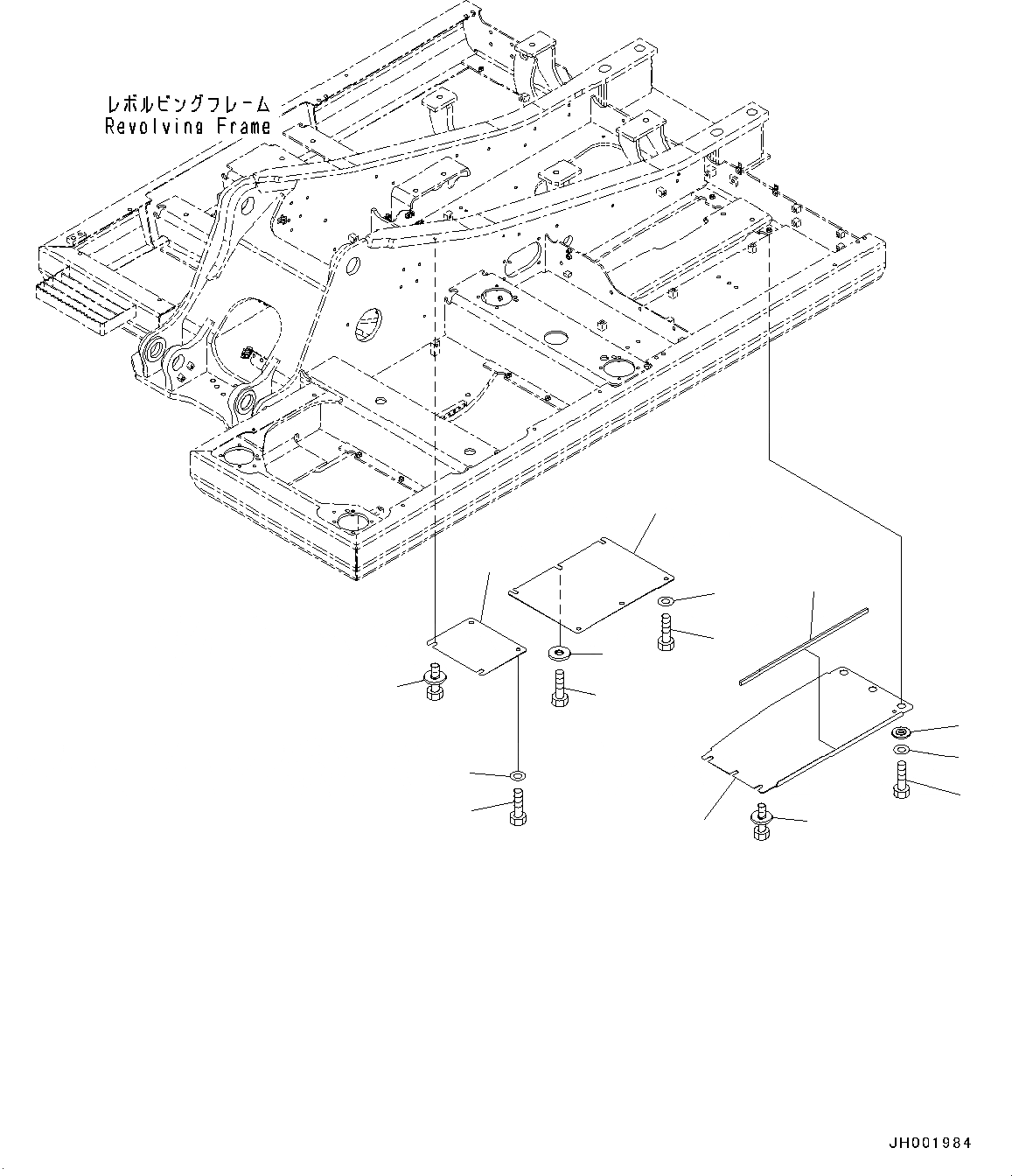 Схема запчастей Komatsu PC160LC-8 - НИЖН. КРЫШКА, (/) ЧАСТИ КОРПУСАS И КРЫШКИ