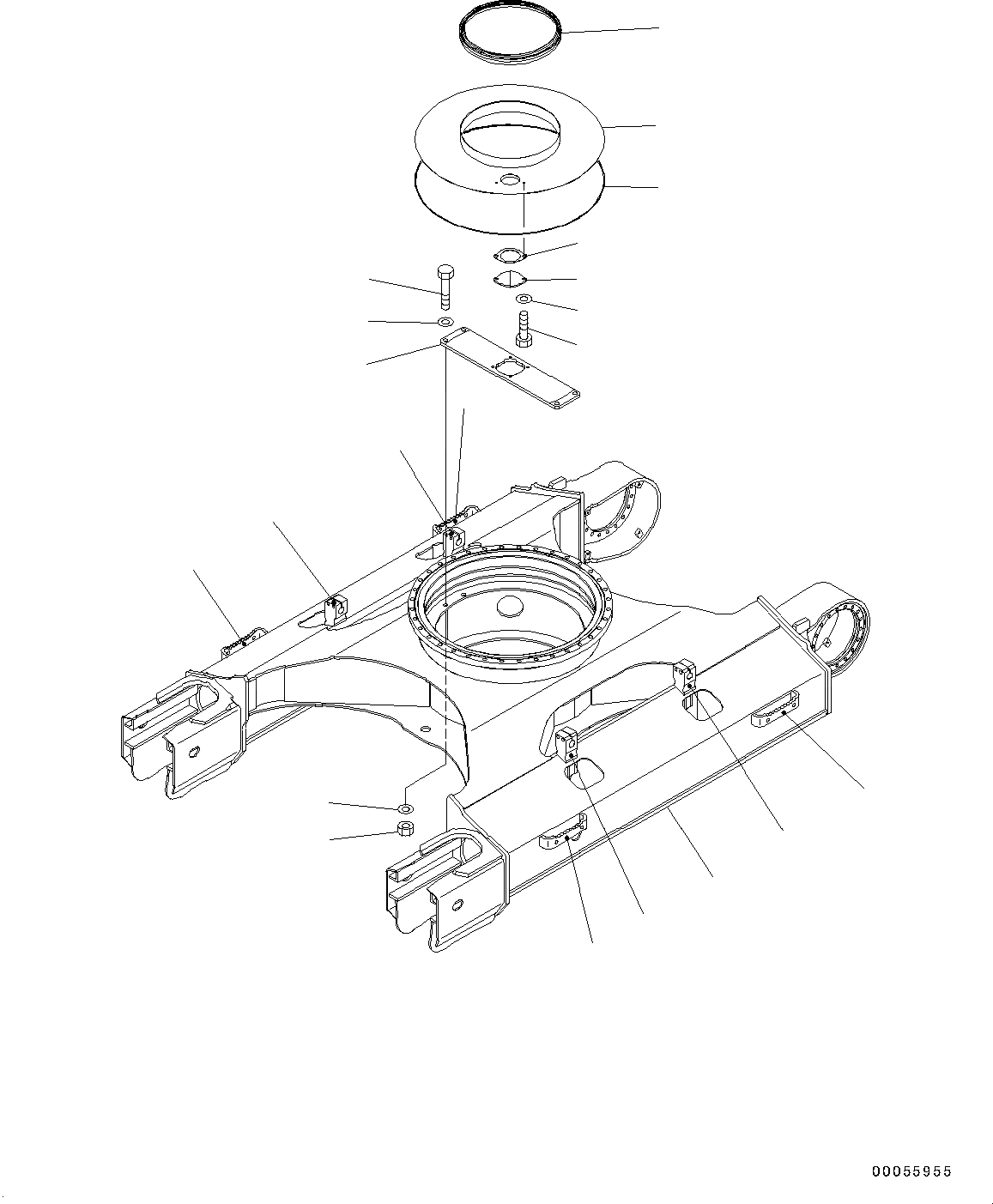 Схема запчастей Komatsu PC160LC-8 - ГУСЕНИЧНАЯ РАМА НИЖН.CARRIAGE