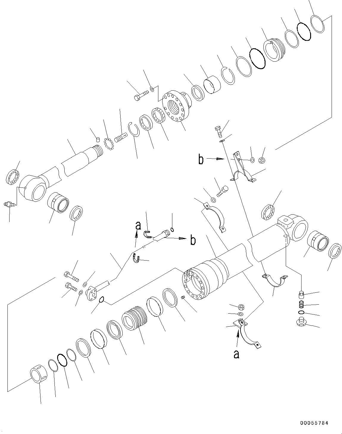 Схема запчастей Komatsu PC160LC-8 - ЦИЛИНДР РУКОЯТИ, ВНУТР. ЧАСТИ РАБОЧЕЕ ОБОРУДОВАНИЕ