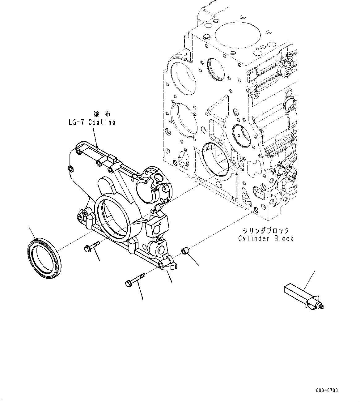 Схема запчастей Komatsu SAA4D107E-1D - ПЕРЕДН. ПРИВОД COVER 