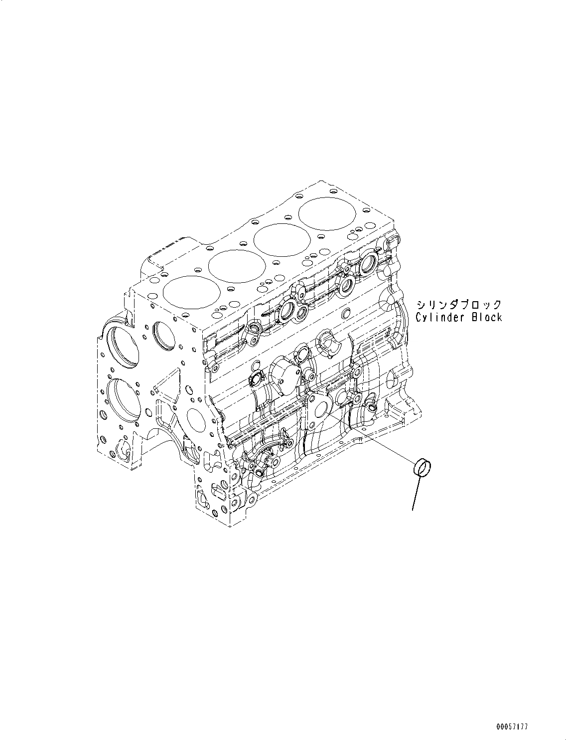 Схема запчастей Komatsu SAA4D107E-1D - БЛОК ЦИЛИНДРОВ ЗАГЛУШКА 