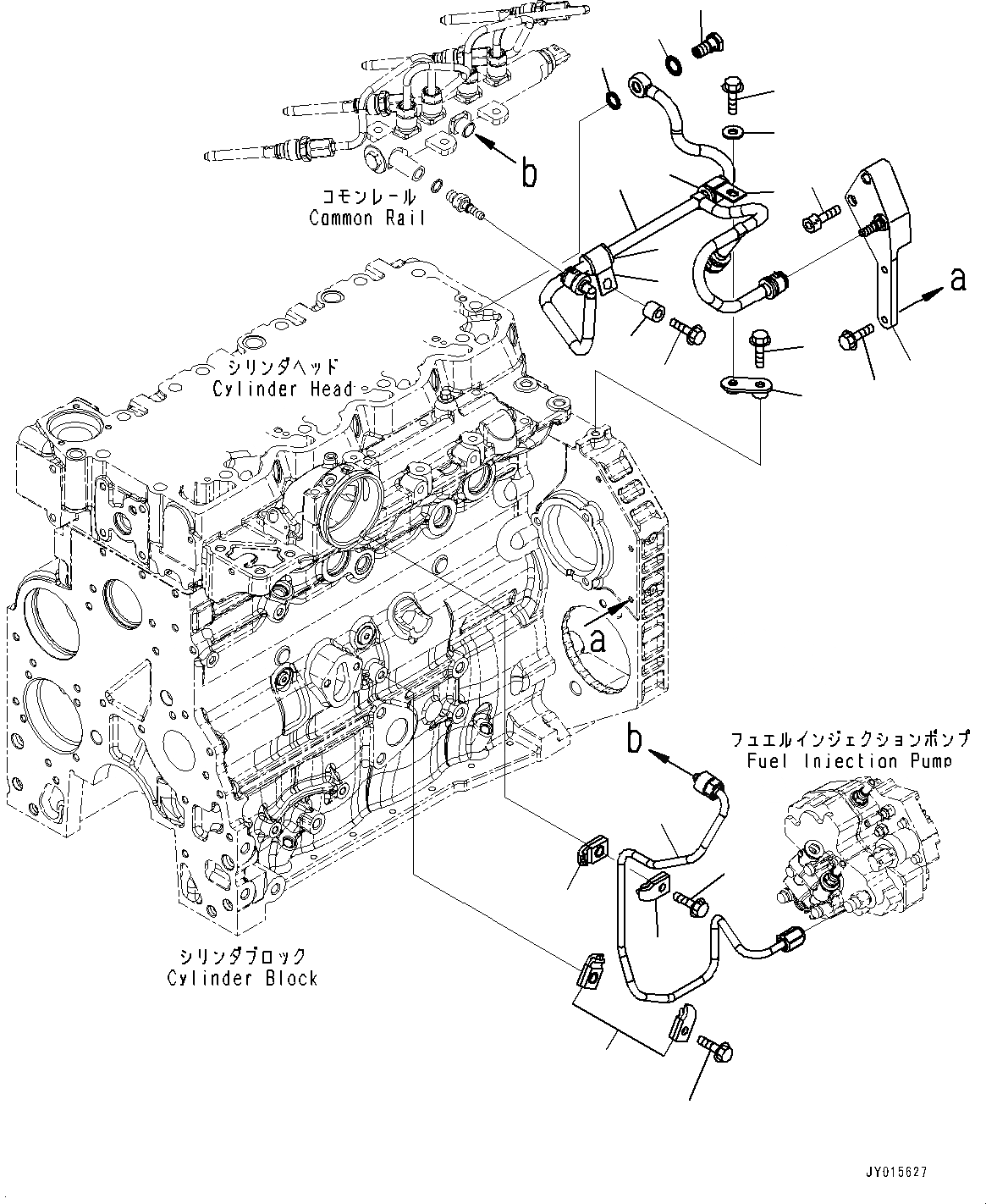 Схема запчастей Komatsu SAA4D107E-1D - ТОПЛИВОПРОВОД. 
