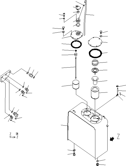 Схема запчастей Komatsu PC200-8 - HYDRULIC МАСЛ. БАК(№C-) ГИДРАВЛИКА