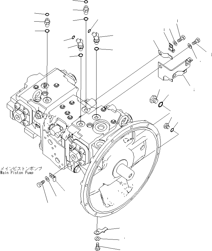 Схема запчастей Komatsu PC200-8 - ОСНОВН. НАСОС ГИДРАВЛИКА