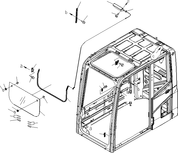 Схема запчастей Komatsu PC200-8 - КАБИНА (ПЕРЕДН. НИЖН. ОКНА) (KAL СПЕЦ-Я.)(№C-) КАБИНА ОПЕРАТОРА И СИСТЕМА УПРАВЛЕНИЯ