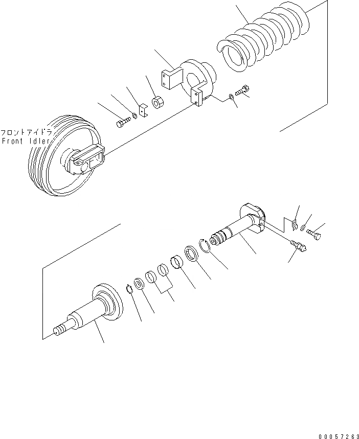 Схема запчастей Komatsu PC200-8 - ЛЕНИВЕЦ И ПОДУШКИ (ОПОРНЫЙ ЭЛЕМЕНТ ЛЕНИВЦА) ХОДОВАЯ