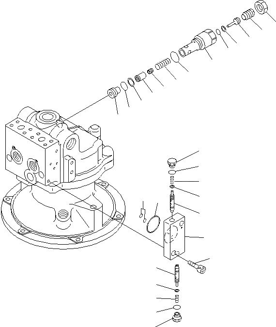 Схема запчастей Komatsu PC200-8 - МОТОР ПОВОРОТА (/) ОСНОВН. КОМПОНЕНТЫ И РЕМКОМПЛЕКТЫ