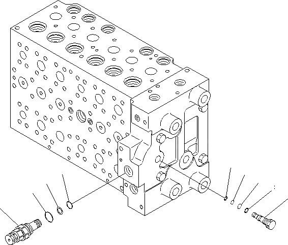 Схема запчастей Komatsu PC200-8 - ОСНОВН. КЛАПАН (6-СЕКЦИОНН.) (/7) ОСНОВН. КОМПОНЕНТЫ И РЕМКОМПЛЕКТЫ