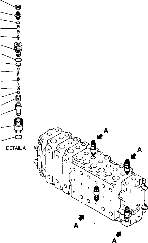 Схема запчастей Komatsu PC200LC-6LE - FIG. H-A ОСНОВН. КЛАПАН - ВСАСЫАЮЩИЙ КЛАПАН БЕЗОПАСНОСТИ ASSEMBLY ГИДРАВЛИКА