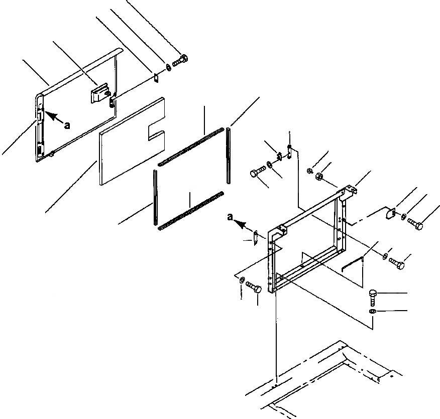 Схема запчастей Komatsu PC200LC-6LE - FIG. M-A ПРАВ. ДВЕРЬ - КАБИНА ЧАСТИ КОРПУСА