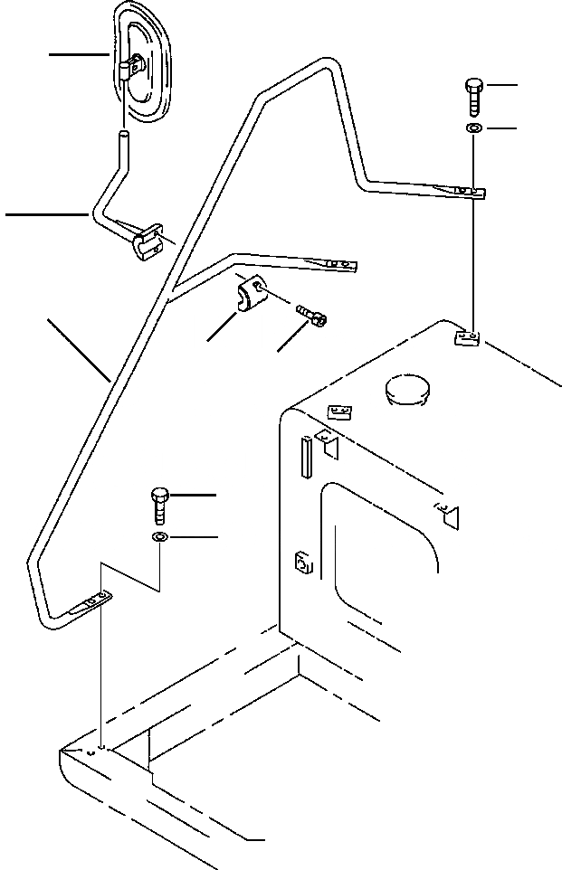Схема запчастей Komatsu PC200LC-6LE - FIG. M-A ПРАВ. RAIL И MIRROR ЧАСТИ КОРПУСА