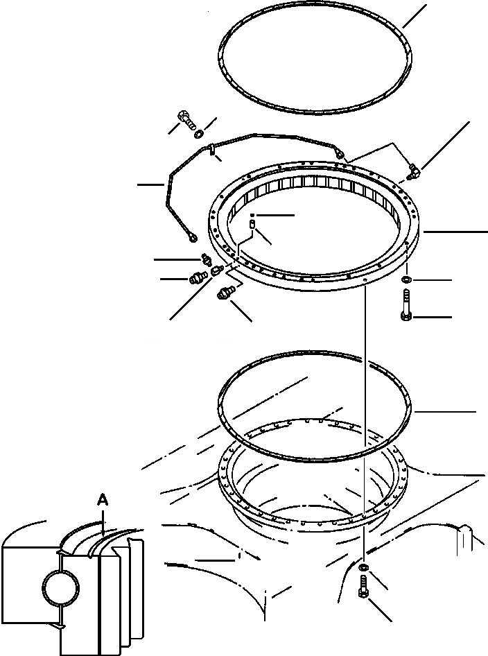 Схема запчастей Komatsu PC200LC-6LE - FIG. N-A 9 ЗУБЬЯПОВОРОТН. КРУГ ПРИВОД ПОВОРОТН. КРУГ И КОМПОНЕНТЫ