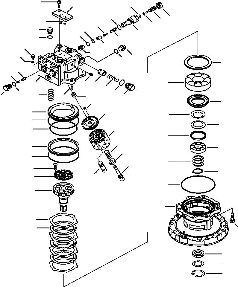 Схема запчастей Komatsu PC200LC-6LE - FIG. N-A МОТОР ПОВОРОТА ПОВОРОТН. КРУГ И КОМПОНЕНТЫ