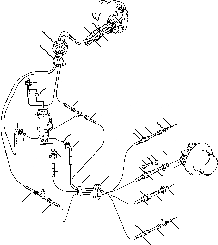 Схема запчастей Komatsu PC200LC-6LE - FIG. P-A ХОД ТРУБЫ НИЖНЯЯ ГИДРОЛИНИЯ И ЛИНИЯ ХОДА