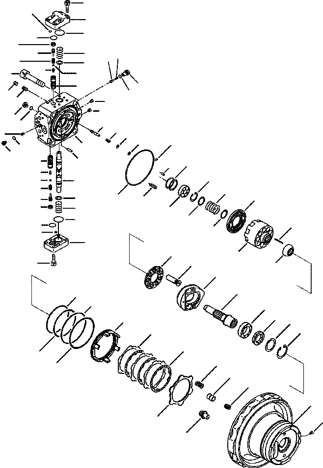 Схема запчастей Komatsu PC200LC-6LE - FIG. P-A МОТОР ХОДА НИЖНЯЯ ГИДРОЛИНИЯ И ЛИНИЯ ХОДА