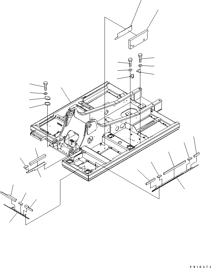 Схема запчастей Komatsu PC200LC-7B - ЧАСТИ ОСНОВНОЙ РАМЫ ОСНОВНАЯ РАМА И ЕЕ ЧАСТИ