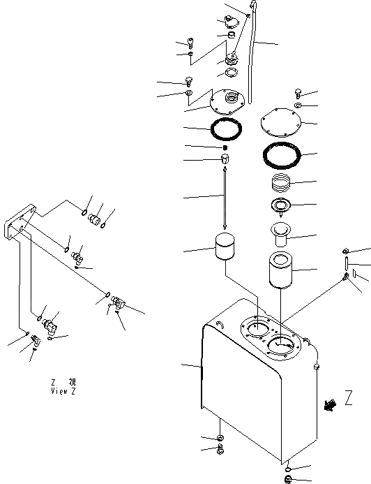 Схема запчастей Komatsu PC200-8 - ГИДРАВЛ МАСЛ. БАК (ДЛЯ -АКТУАТОР)(№C-C) ГИДРАВЛИКА