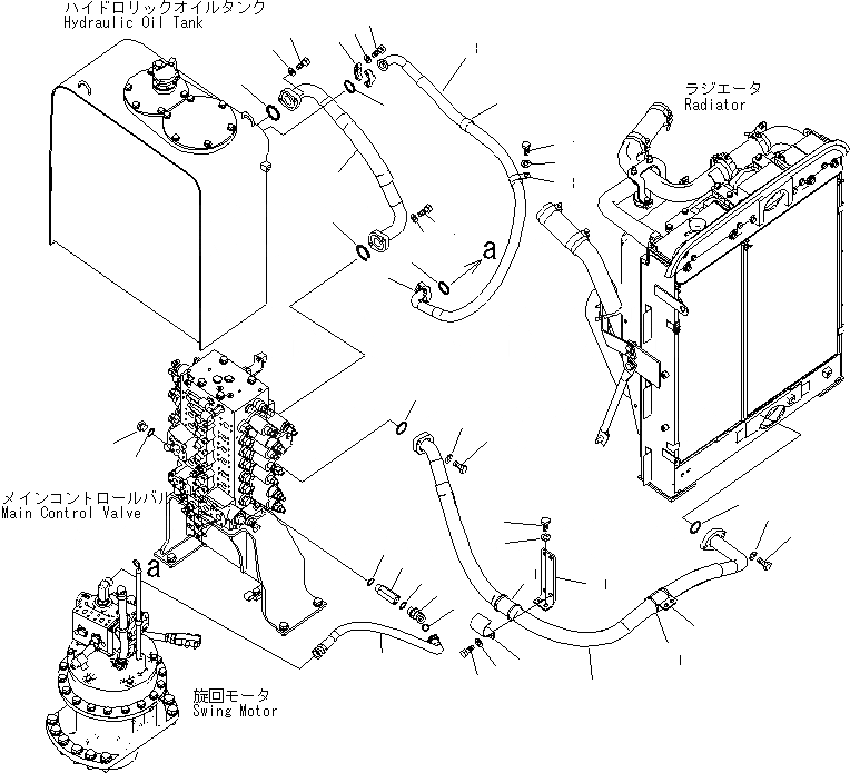 Схема запчастей Komatsu PC200-8 - ВОЗВРАТНАЯ ЛИНИЯ(ДЛЯ -АКТУАТОР)(№C-C) ГИДРАВЛИКА
