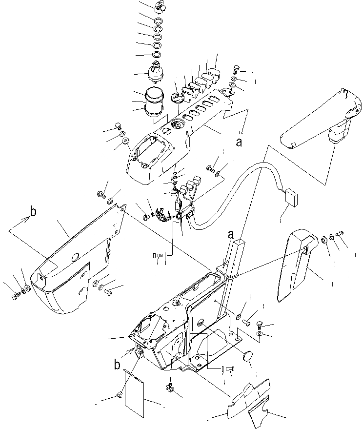 Схема запчастей Komatsu PC200-8 - КАБИНА (ПОЛ) (CONSOL¤ ПРАВ.)(№C-C) КАБИНА ОПЕРАТОРА И СИСТЕМА УПРАВЛЕНИЯ