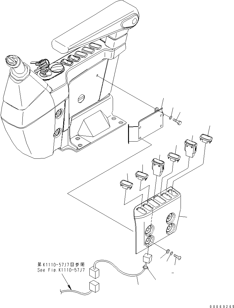Схема запчастей Komatsu PC200-8 - КАБИНА (ПОЛ) (ПЕРЕКЛЮЧАТЕЛЬ) (KAL СПЕЦ-Я.)(№C-) КАБИНА ОПЕРАТОРА И СИСТЕМА УПРАВЛЕНИЯ
