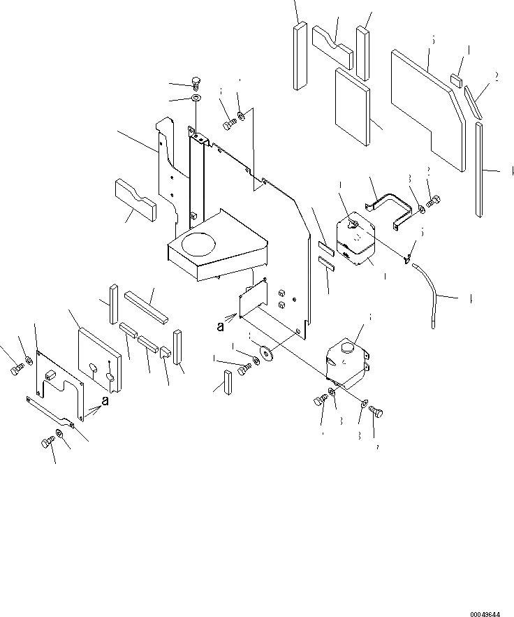 Схема запчастей Komatsu PC200-8 - ПЕРЕГОРОДКА. (ЛЕВ.)(№C-C) ЧАСТИ КОРПУСА