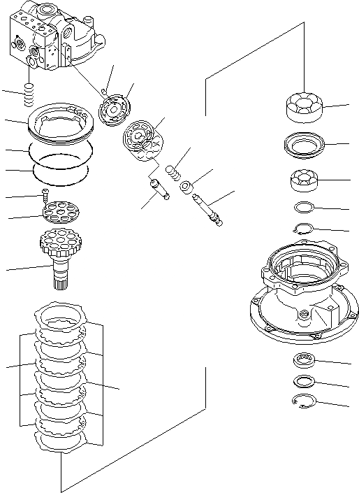 Схема запчастей Komatsu PC200-8 - МОТОР ПОВОРОТА (/) ОСНОВН. КОМПОНЕНТЫ И РЕМКОМПЛЕКТЫ
