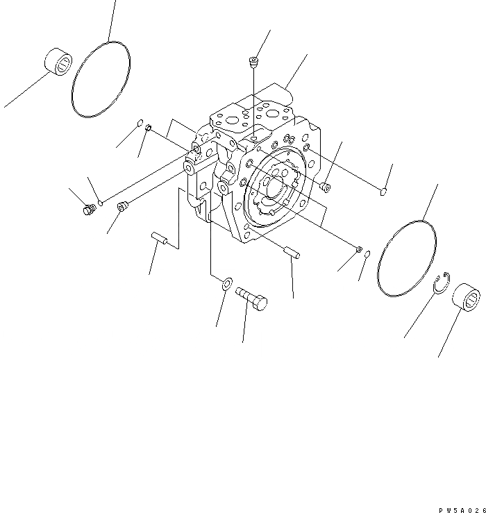 Схема запчастей Komatsu PC200LC-7L - ОСНОВН. НАСОС (END КРЫШКА) ГИДРАВЛИКА
