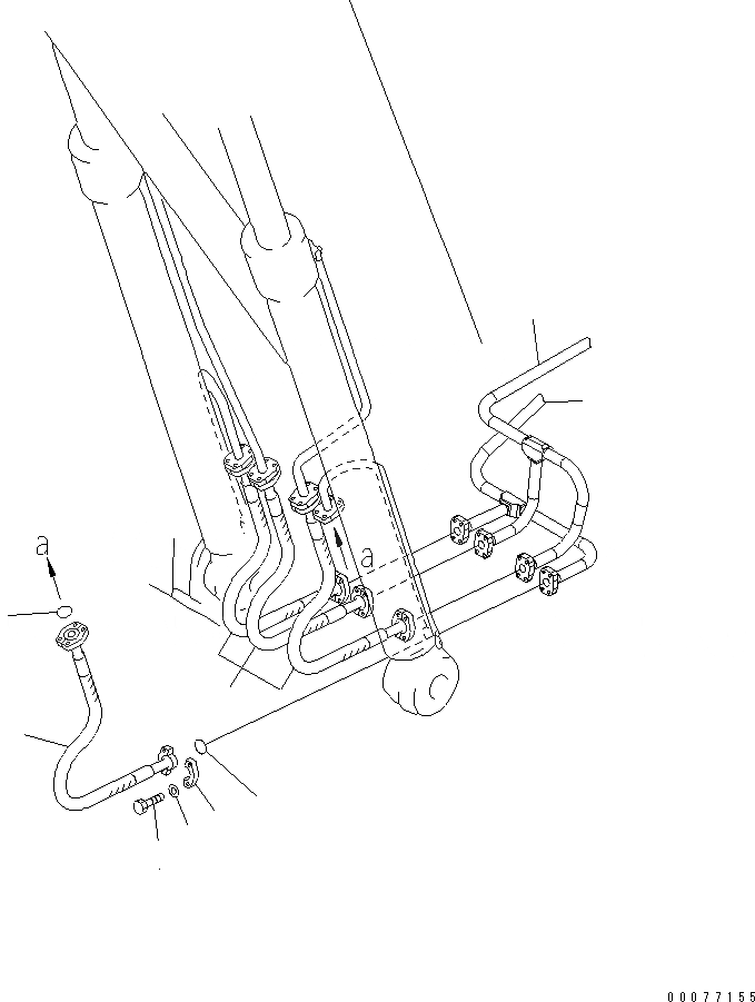 Схема запчастей Komatsu PC200LC-7L - ГИДРОЛИНИЯ (ШЛАНГИ СТРЕЛЫ) ГИДРАВЛИКА