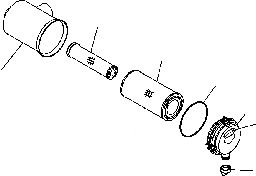 Схема запчастей Komatsu PC200LC-8 - B-A ВОЗДУХООЧИСТИТЕЛЬ КОМПОНЕНТЫ ДВИГАТЕЛЯ