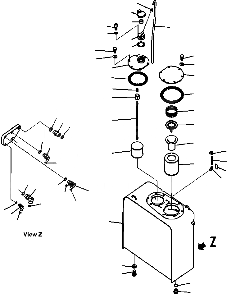 Схема запчастей Komatsu PC200LC-8 - H-A ГИДР. БАК. С ДОПОЛН. АКТУАТОР ГИДРАВЛИКА