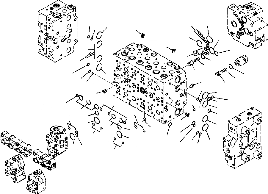 Схема запчастей Komatsu PC200LC-8 - H-A ОСНОВН. УПРАВЛЯЮЩ. КЛАПАН БЛОК О-КОЛЬЦОS ГИДРАВЛИКА