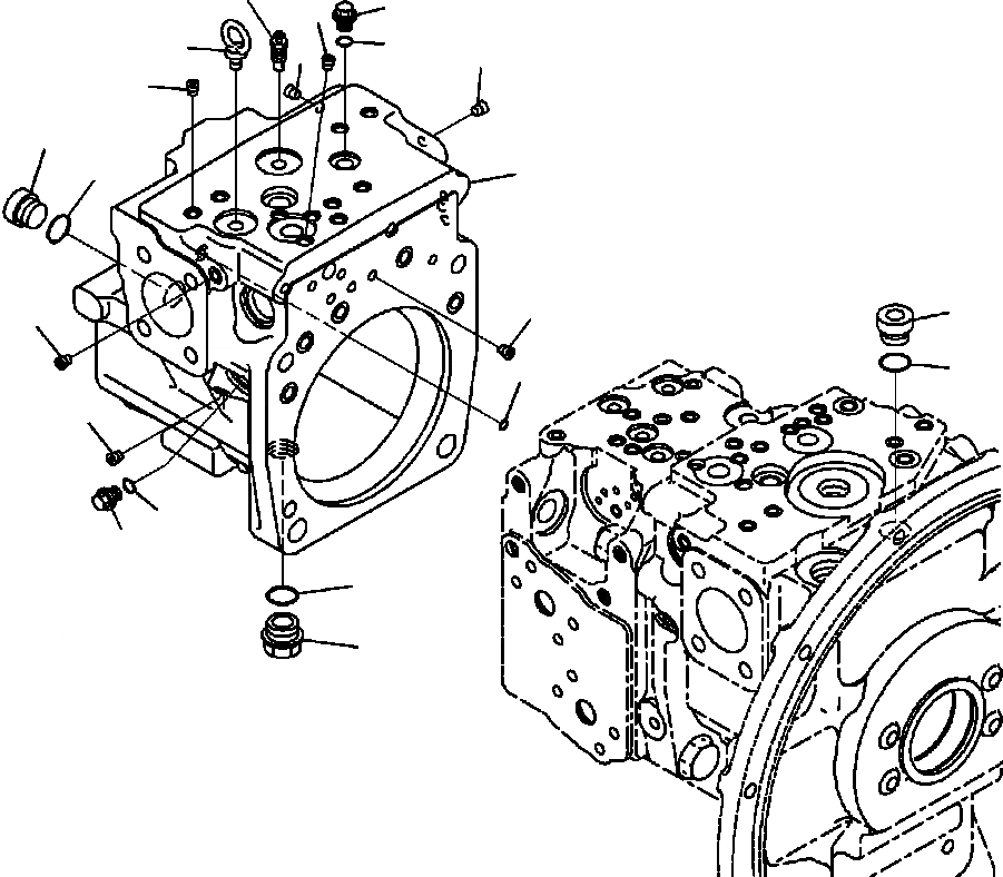 Схема запчастей Komatsu PC200LC-8 - H-A ОСНОВН. НАСОС ЗАДН. КОРПУС ГИДРАВЛИКА