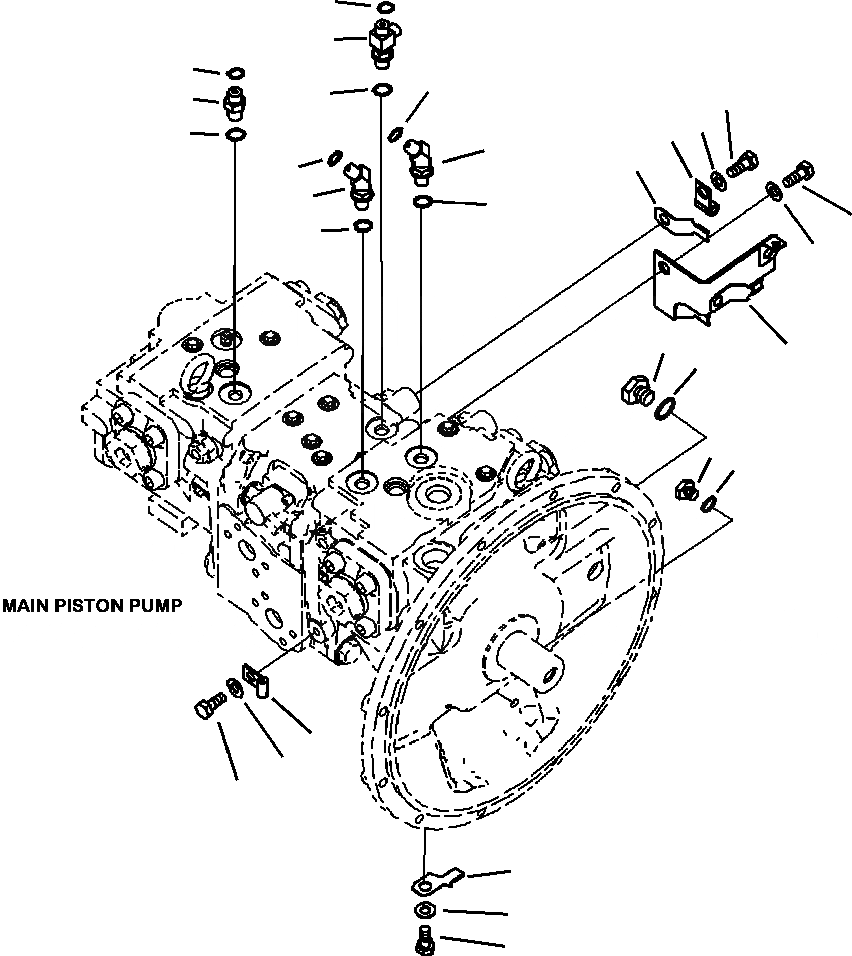 Схема запчастей Komatsu PC200LC-8 - H-A ОСНОВН. НАСОС ШЛАНГИ СОЕДИН-Е С ПРОХОДНЫМ ФИЛЬТРОМ И ДОПОЛН. АКТУАТОР ГИДРАВЛИКА