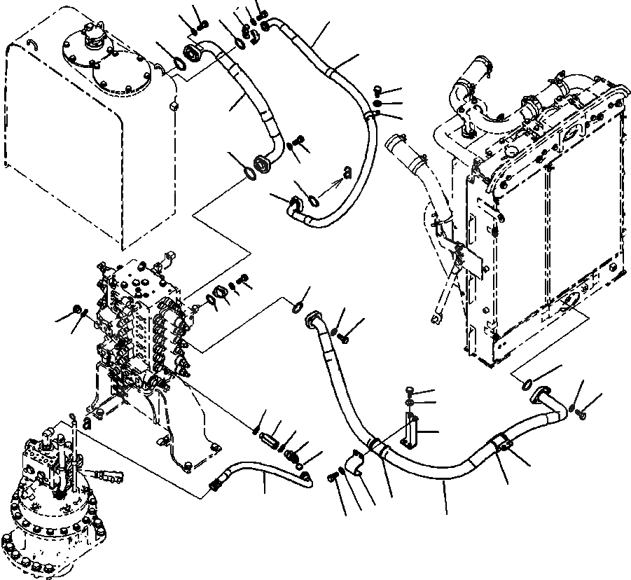 Схема запчастей Komatsu PC200LC-8 - H-A ГИДРОЛИНИЯ МАСЛООХЛАДИТЕЛЬ ВОЗВРАТ. ЛИНИЯ ГИДРАВЛИКА