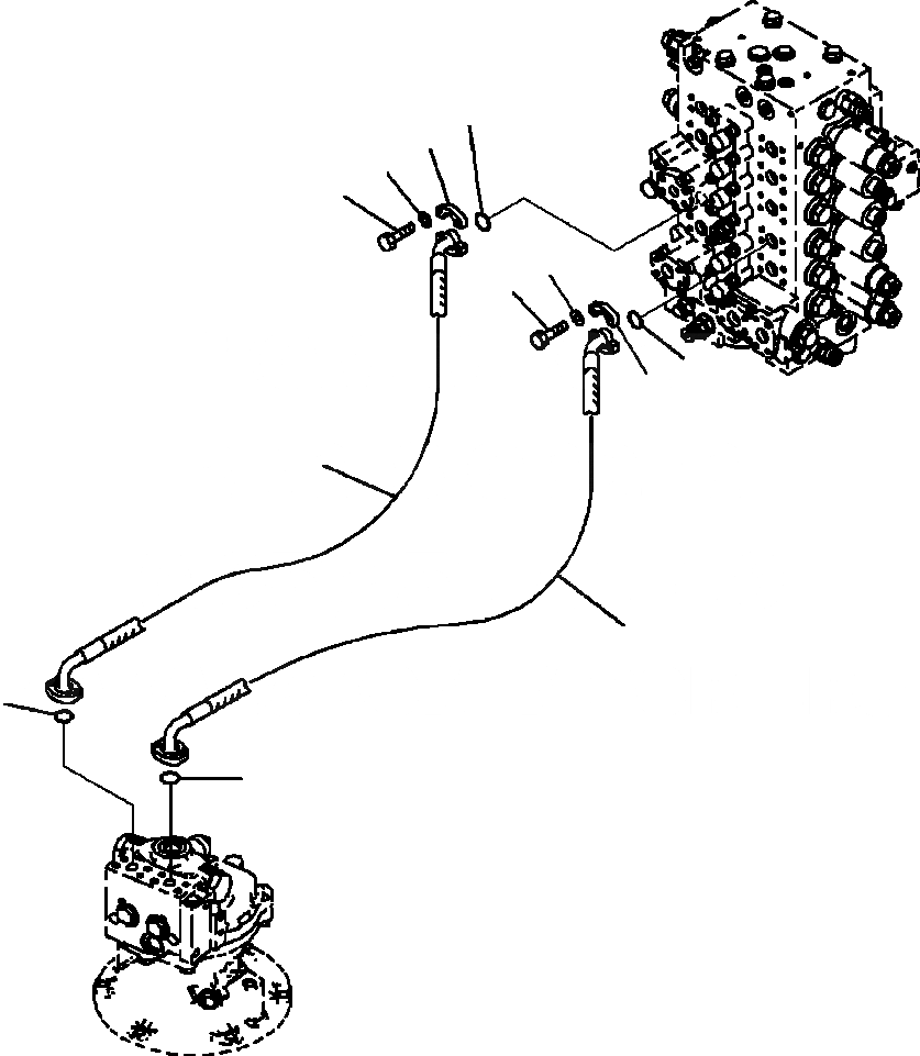 Схема запчастей Komatsu PC200LC-8 - H-A ГИДРОЛИНИЯ ЛИНИЯ ПОВОРОТА ГИДРАВЛИКА