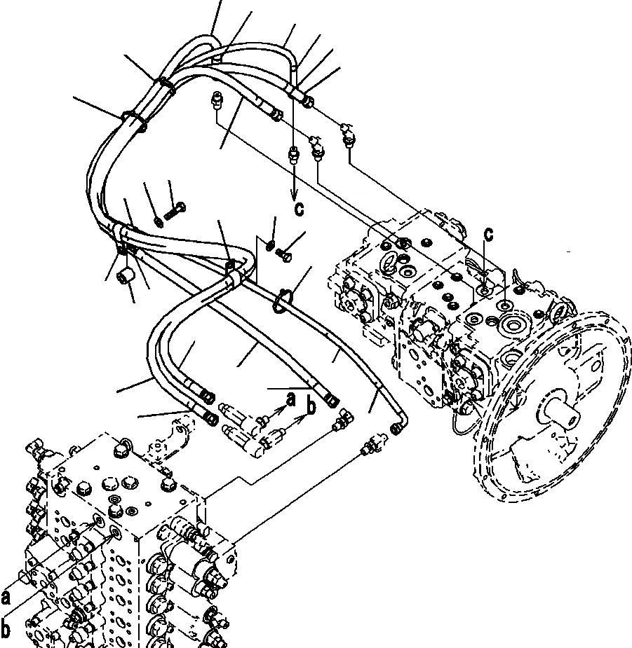 Схема запчастей Komatsu PC200LC-8 - H8-A ГИДРОЛИНИЯ LS ЛИНИИ ГИДРАВЛИКА