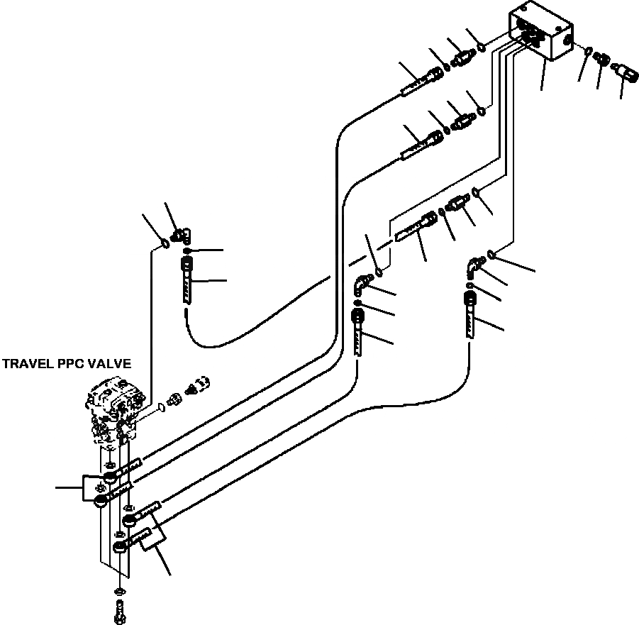 Схема запчастей Komatsu PC200LC-8 - H8-A ГИДРОЛИНИЯ ПРЯМ. ХОД (STS) (ЛИНИИ) ГИДРАВЛИКА