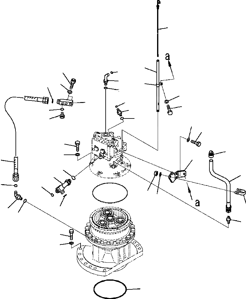 Схема запчастей Komatsu PC200LC-8 - N-A МОТОР ПОВОРОТА КРЕПЛЕНИЕ ПОВОРОТН. КРУГ И КОМПОНЕНТЫ