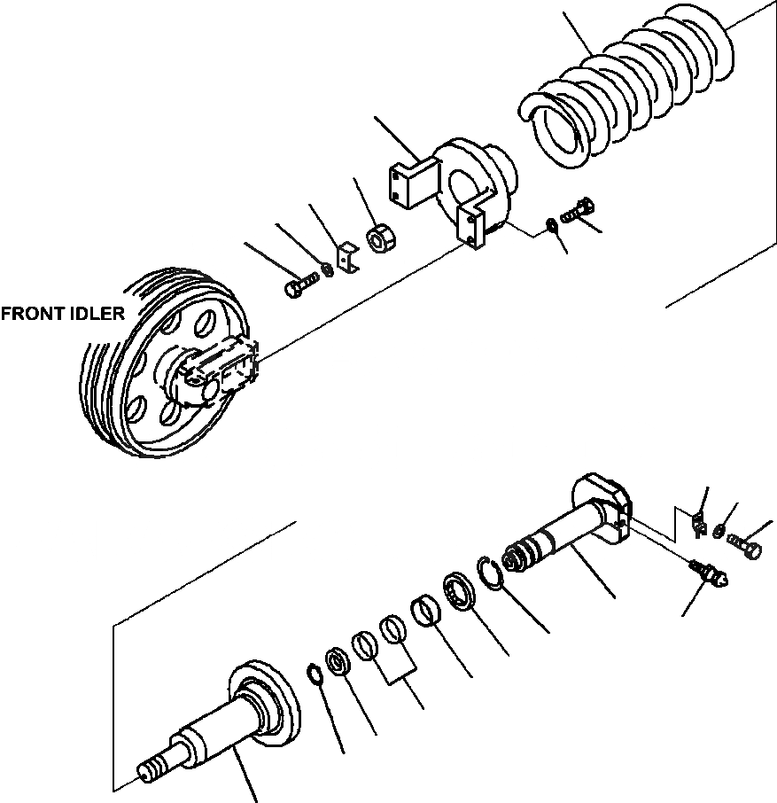 Схема запчастей Komatsu PC200LC-8 - R-A ОПОРНЫЙ ЭЛЕМЕНТ ЛЕНИВЦА ХОДОВАЯ